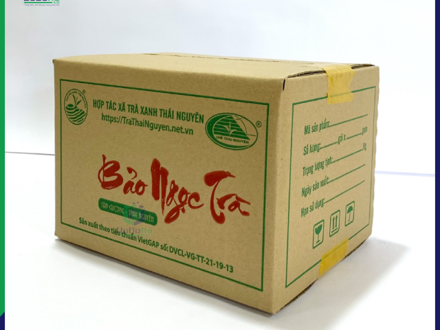 Thùng Carton 5 Lớp Nâu Mộc Sóng BC, Sản Xuất In Chữ Theo Yêu Cầu - Bảo Ngọc Trà Size 35x23x27